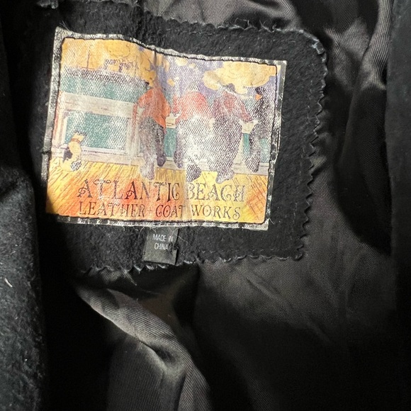 Atlantic Beach Suede Jacket  VTG  Rhinestone Trim Size L Fits 8/10 - Picture 3 of 3